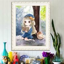 5d Diamond painting simple bedroom point diamond brick cross stitch 2021 new diamond embroidery living room cartoon girl