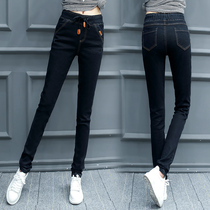 Jeans womens spring and autumn 2021 womens new fashion slim waist pencil straight leg pants elastic waist