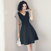 2021 new womens spring popular Yayfeng skirt short black dress female summer design sense minority