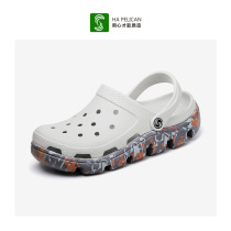 Cave shoes summer non-slip soft sole couple sandals wear-resistant Baotou sandals outdoor height dite hole shoes