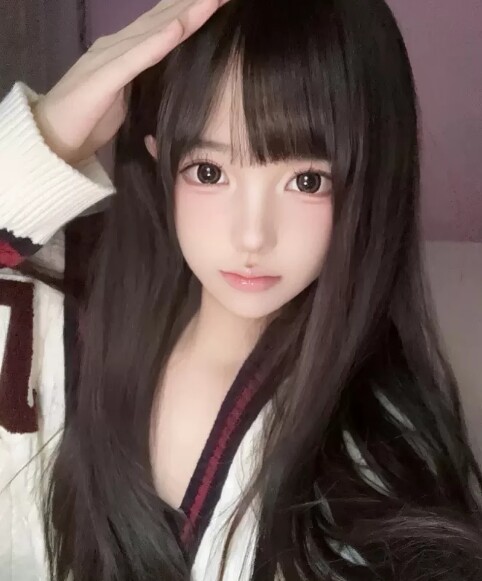 真我黑长直漫画齐刘海假发套 全真发整顶设计 自然隐形无痕贴合 长发飘逸顺滑