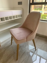 Nordic Chair Minimalist Modern Iron Art Light Extravagant Dining Chair Cloth Art Creative Dressy Chair Beauty-A stool gold mesh red chair