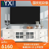 Jiayuxuan American solid wood coffee table TV cabinet combination modern simple TV cabinet living room floor cabinet side cabinet High Low cabinet