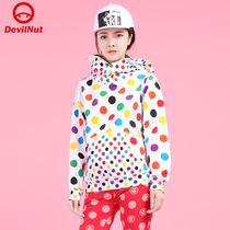 DEVIL NUT Tide Cards Devil long sleeves Head round point camouflages womens weavewear main AFV