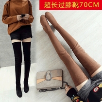 Autumn winter extra-long over knee thigh boot round head coarse heel length boots ultra-display slim temperament bag leg boots Boots Big Code Women Boots