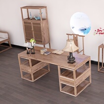New Chinese style desk Solid wood Zen writing desk Desk Simple calligraphy desk Old elm furniture economical painting case