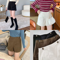 Cai Duobao large size womens clothing fat mm2020 autumn and winter plus size fat new loose wool wide leg shorts
