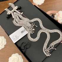 Miu Custom Full Drill Butterfly Knot Necklace Miu Luxury Heavy Engineering Long-flow Sulock Bone Chain Temperament Choker