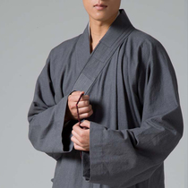 Ciyuan cotton linen cloth cloth meditation monk dress monk robe monk robe Hanfu diagonal cardigan spring and autumn long coat YXS01-121