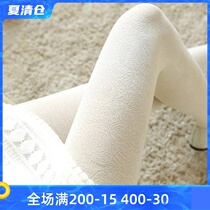 Japanese retro totem pantyhose women thickened 120D velvet base socks spring and autumn jacquard thin dark silk socks
