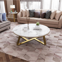 Tea table marble size Round table Living room Home Small family Type minimalist Balcony Designer Creative Titanium Gold Light Extravaganza
