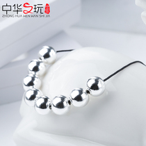 S999 Silver beads Loose beads round beads Single single bead spacer beads Hand string Crystal bracelet Braided necklace diy accessories