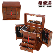 Imported White Oak Wood Solid Wood Jewelry Box Upmarket With Lock Light Lavish Accessories Jewelry Containing Box Large Capacity