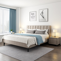  Nordic fabric bed Tatami cloth bed Double bed Master bedroom soft back Modern simple creative 1 8 wedding bed furniture