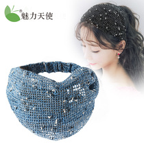  Korean Juan yarn sweet hair band headdress simple wide-brimmed hair jewelry hairpin retro fabric elastic hair set hair jewelry