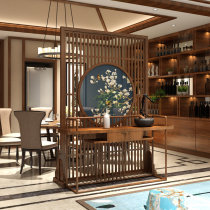  Factory direct sales Chinese-style screen partition living room entrance decoration wall walnut solid wood Japanese-style grille bedroom customization