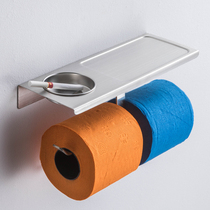 Punch-free mobile phone double use tissue rack stainless steel hand rack roll paper holder toilet tissue hanging ashtray rack