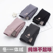 Girls plus velvet padded leggings autumn and winter children one velvet warm girl slim long pants outside