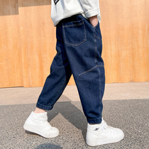 Boys autumn jeans 2021 new fashion childrens clothing Western style casual Korean version of boys spring and autumn handsome trousers