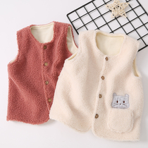 Baby Spring and Autumn Winter plus velvet thickened vest baby child wearing foreign vest boy girl horse clip autumn dress