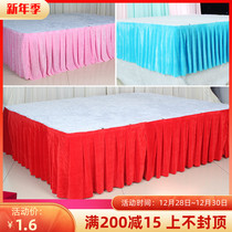 Wedding props table skirt thickened gold silk flannel stage cloth skirt apron meeting sign tablecloth side edge