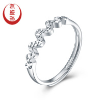 Yuanshengfu new PT950 fashion wave platinum ring Womens platinum ring adjustable live mouth shiny