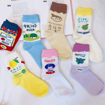 ins tide Korean version of Harajuku personality cartoon cute college style socks female wild autumn and winter students sports socks
