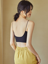 Beauty back harness vest female pure desire ice silk thin section U type dew back net red bursting with a thin shoulder strap bra