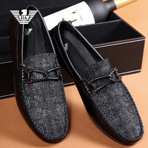 Italian Lideng Armani casual beanie shoes mens breathable business British set feet lazy low-top driving trendy shoes