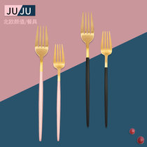 304 stainless steel fork ins Nordic household long handle eating noodles western fork pasta salad steak knife and fork fruit fork