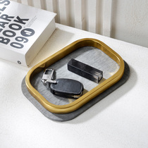 Foyer entry door porch shoe cabinet put key storage box household light luxury leather desktop sundries sorting tray