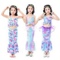 2021 girls new Mermaid swimsuit big and small children Hot Spring Split foreign style baby Foreign style cute four-piece set