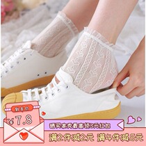 New summer Japanese retro Mori Lolita Loli soft sister love hollow lace lace socks