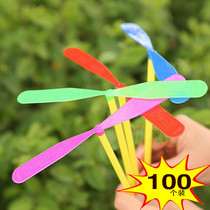 Bamboo Dragonfly hand rubbing double flying leaf plastic Flying Fairy Frisbee childrens educational nostalgia Net red creative small toy