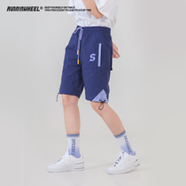 SAUCERBOI shorts five-point pants womens straight Hong Kong style tooling shorts mens trend brand ins mid-pants womens trend is thin