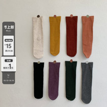 LET ME SEE pure color cotton stockings children ins Wind Japanese tide socks autumn and winter New Wild socks students