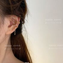 Asymmetrical Chain Flow Suear Osteoclaves small crowddesign Sensation Ear Clip Without Earrings Woman Earrings LUKEWARM AIR EARRINGS