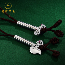 Glorious impression Tibetan Buddhism S925 sterling silver counter Buddhist beads Tibetan gem knife pestle beads accessories