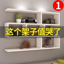  Closet New wall-mounted wall cabinet Laundry cabinet shelf fixed living room room wooden pylons shelf small laminate