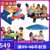 American Import Little Teke Foldable Picnic Table Children Furniture Study Painting Desk Game Outdoor Umbrella Table And Chairs