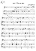 You raise me up D bD C piano score staff music score HD can be transposed
