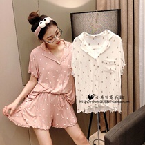 Japan gelato21 Summer Printed Little Bear Cute Modale Short Sleeve Pants Loose Cartoon Home Clothes Woman Pyjamas