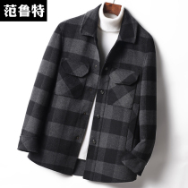 Autumn and winter double-sided woolen coat without cashmere thickened wool woolen jacket coat woolen coat mens short suit tide