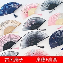  Folding fan Daily fan Ancient style Female student domineering Chinese style dancing fan Ancient costume Hanfu fan Folding fan Men and women