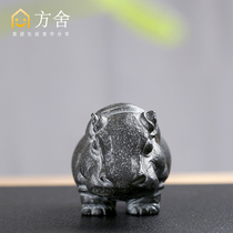 Fangshe Hippo stone tea Pet can raise color change boutique tea plate decoration Tea table Lucky Tea ceremony Zen tea play jewelry