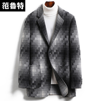 Autumn and winter double-sided woolen coat mens youth cashmere thick wool coat woolen coat woolen coat mens long model