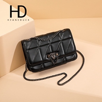  HEANEDUCK black bag womens bag 2020 new fashion lingge chain bag western texture messenger bag