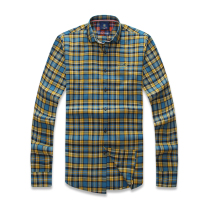 GOLD SHARK Golden SHARK ACS31503 plaid shirt men long sleeve cotton shirt business casual mens