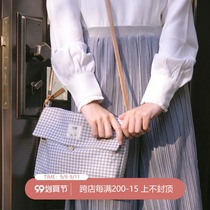 Chuan Dai: 1912 series original design clever Republic of China style cotton and linen plaid envelope shoulder bag