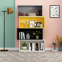 Lattice storage cabinet free combination bookcase storage shelf cabinet with door childrens simple bookshelf floor-to-ceiling locker